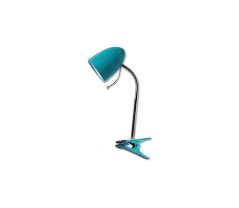 Lampy  B.V.  -  Stolná lampa s klipom 1xE27/11W/230V modrá/chróm 130200COR