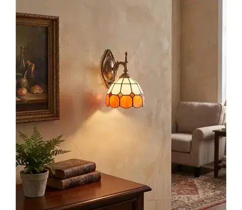 Svietidlá BRILAGI - Tiffany vitrážová nástenná lampa SIENNA 1xE14/40W/230V BRW-8008A