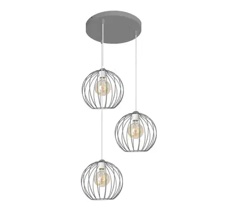 Svietidlá  Luster na lanku MERCURE 3xE27/15W/230V šedá W-KD 1388/3 GR