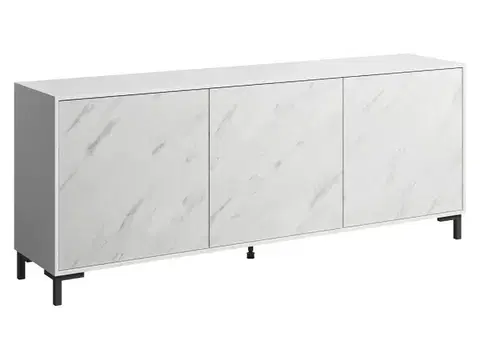 Komody CAMA MEBLE Marmo 200 3D trojdverová komoda biela