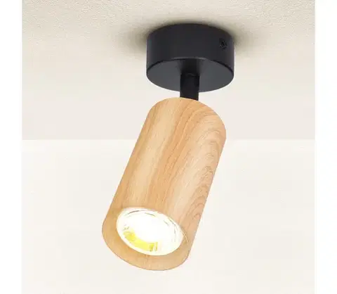Svietidlá BRILAGI - Bodové svietidlo SELE 1xGU10/30W/230V čierna/dekor duba WO-Z1-A-OEM