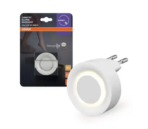 Svietidlá Osram-LED Nočné svetlo s pohybovým a súmrakovým senzorom LUNETTA LED/0,31W/230V biela 4099854444333