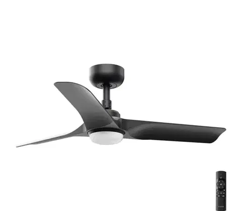 Ventilátory FARO Barcelona FARO 33825-1TW-LED Stmievateľný látor HEY S LED/10W/230V 2700/3000/4000K čierny + diaľkové ovládanie 338251S
