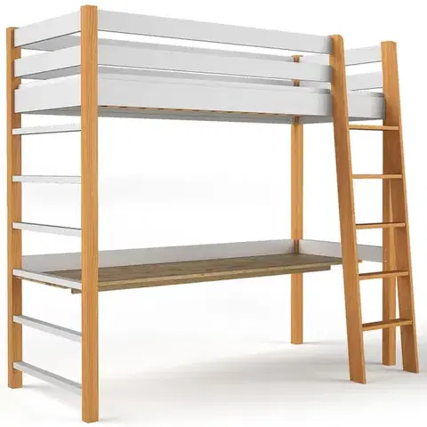 Postele pre dievčatá Posteľ Niko 80x190 Biela/Prírodný Dub