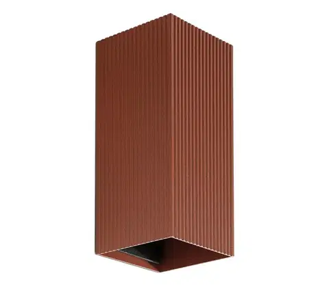 Svietidlá FARO Barcelona FARO 40568 - Nástenné svietidlo SOLE 2xGU10/8W/230V tehlová vrúbkovaná hranatý 40568