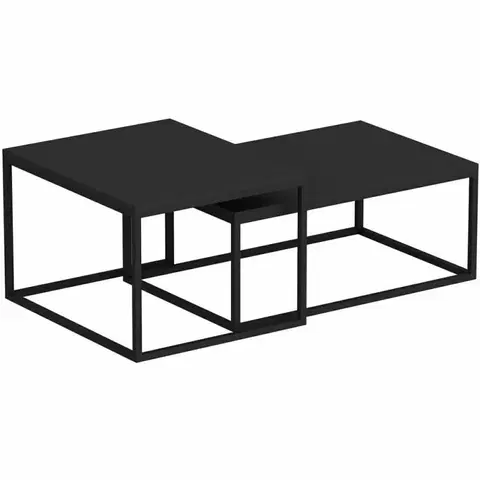 Konferenčné stolíky Odkladací stolík Leka Black, 2 ks