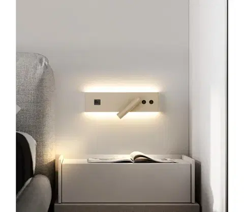 Svietidlá BRILAGI-LED Nástenné bodové svietidlo s USB portom NOCTIS LED/3W/230V+LED/9W béžové BRI921