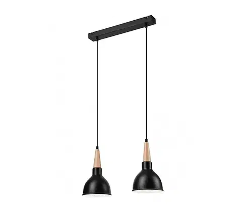 Svietidlá  Luster na lanku FRANCESCA 2xE27/60W/230V čierna LM-2.106 BLACK