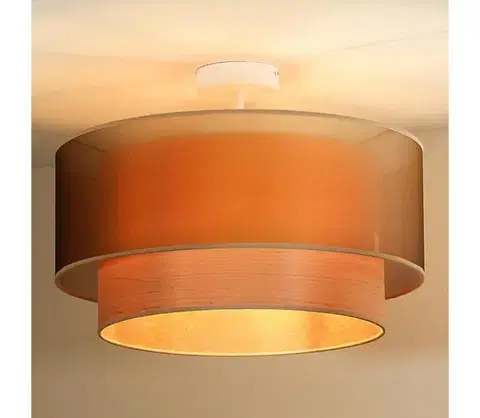 Svietidlá  - Prisadený luster WOOD BOHO 1xE27/15W/230V pr. 45 cm medená/béžová 604949