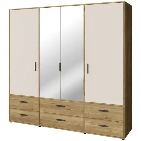 Šatníkové skrine Skriňa Mokkaro  Moks846-M802  2d2lud6sz Piesok/Dub Mauvella