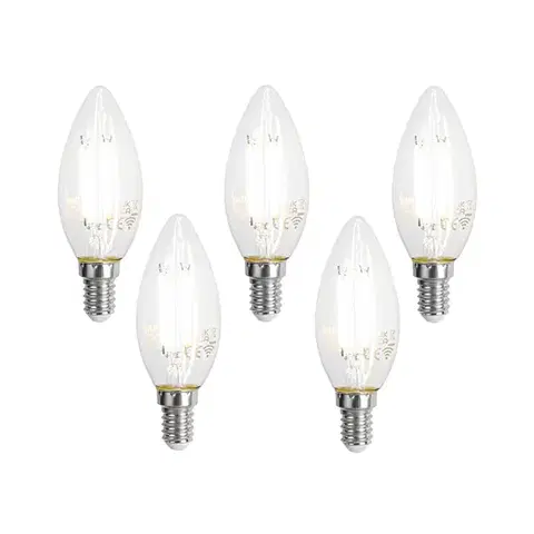 LED osvetlenie Sada 5 inteligentných LED žiaroviek E14 C35 číra 4,2 W 470 lm 2700 – 6500 K