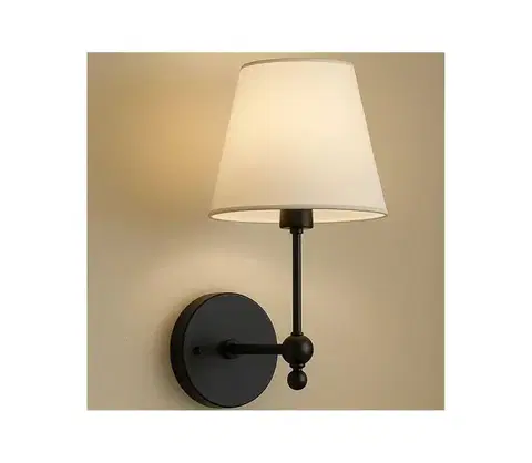 Svietidlá  Nástenná lampa ASPARAGUS 1xE27/40W/230V čierna/krémová 751ARL1154