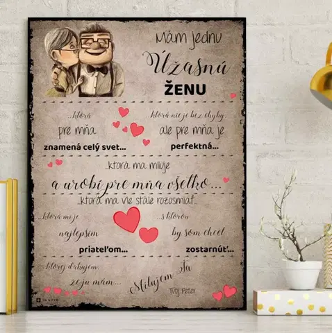 Tabuľky s venovaním (darčeky) Darček na Valentína - Najkrajšie vyznanie lásky pre najlepšiu ženu na svete