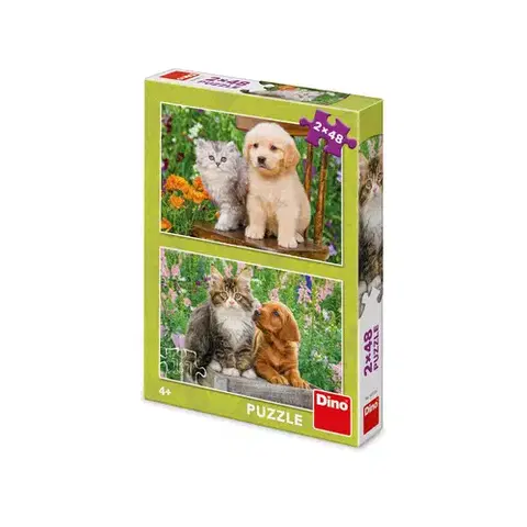 Do 49 dielikov Dino Psík a mačička na záhrade 2x48 Dino