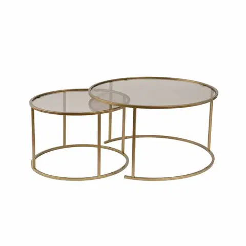 Konferenčné stolíky Súprava konferenčných stolíkov Aurum Gold and Bronze 80 cm, 2 ks