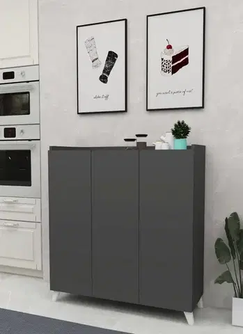 Komody a skrinky SOFT 3-dverová komoda, antracit