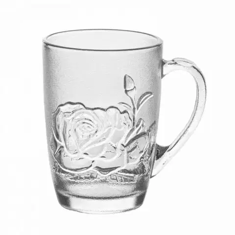 Hrnčeky a šálky Kinekus Hrnček RUŽA sklo 415 ml, KLC