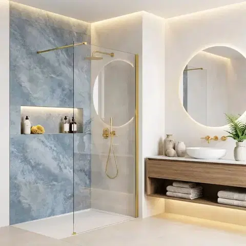 Sprchové dvere REA/S - Sprchová zástena Flexi Transparent / Gold 80 KPL-K99567
