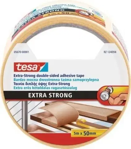 Potravinárske fólie TESA Páska kobercová obojstr. biela, 5mx50mm Tesa, silen lepiaca
