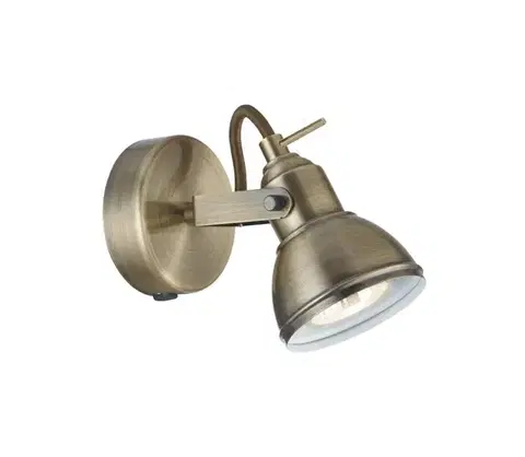 Svietidlá Searchlight 1541AB - Nástenné bodové svietidlo FOCUS 1xGU10/50W/230V mosadz 1541AB