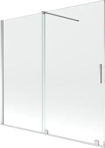 Sprchové dvere MEXEN/S - Velar Dvojkrídlová posuvná vaňová zástena 170 x 150, transparent, chróm 896-170-000-01-01