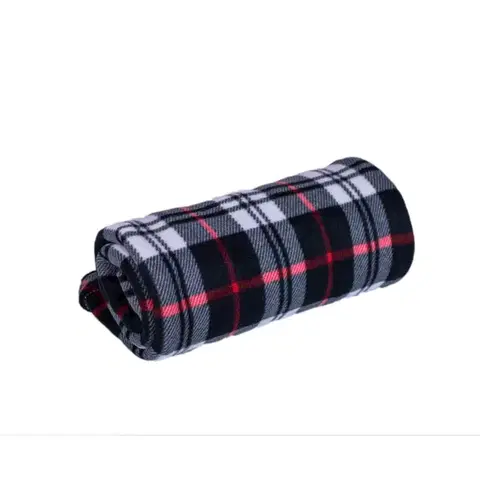 Deky Deka Fleece karo čierna 150x200cm TiaHome