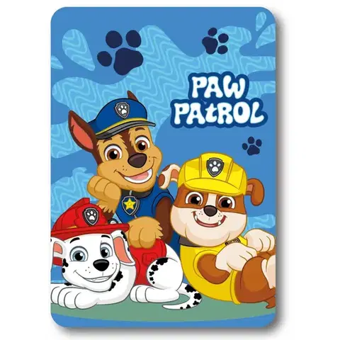 Deky Deka detská flecee Paw Patrol modrá 140x100cm Faro Tiahome