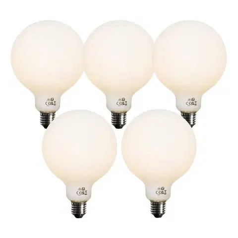 LED osvetlenie Sada 5 stmievateľných LED žiaroviek E27 Opal G125 5W 450 lm 3000K