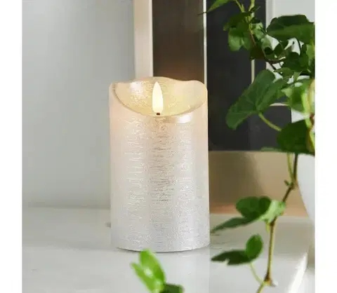 Vianočné dekorácie Eglo 411503 - LED Sviečka FLAMME RUSTIC LED/2xAA strieborná 411503