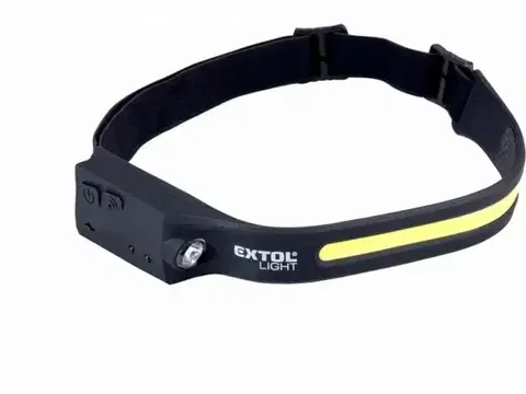 Čelovky EXTOL LIGHT Lampa čelová 350lm, COB + XPE LED, 1,2Ah Li-pol, pevný plastový pás