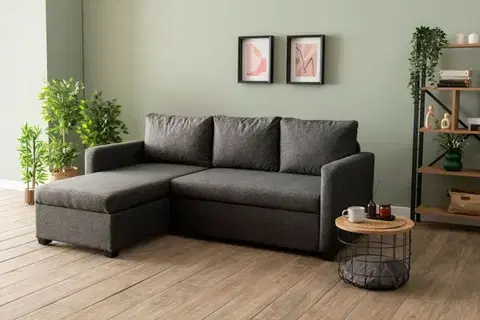 Pohovky a gauče Rohová rozkladacia pohovka Kado - Dark Grey