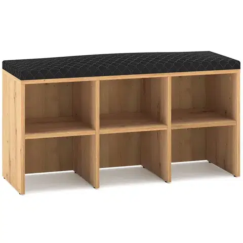 Skrinky na topánky Skrinka na topánky RENES 01 dub artisan/čierna
