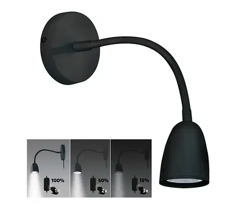 Svietidlá BRILAGI - LED Stmievateľná nástenná lampička LED/4W/230V čierna WO54-B-OEM1