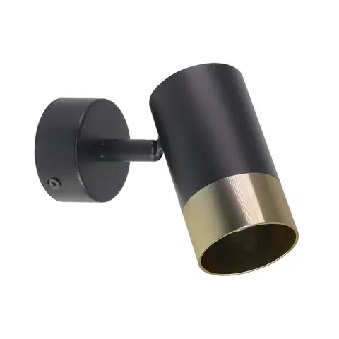 Nástenné svetlá NÁSTENNÁ LAMPA TOBI ČIERNA 1X15W GU10 TIENIDLO ČIERNA+ZLATÁ