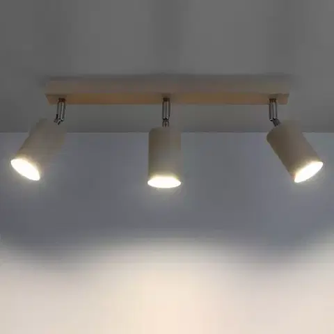 Lampy do obývačky Nástenná lampa Rinne 3 prírodné drevo