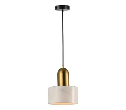 Svietidlá Viokef Lighting Luster na lanku MARBLE 1xE27/60W/230V zlatý/biely/mramorový dekor 4266100