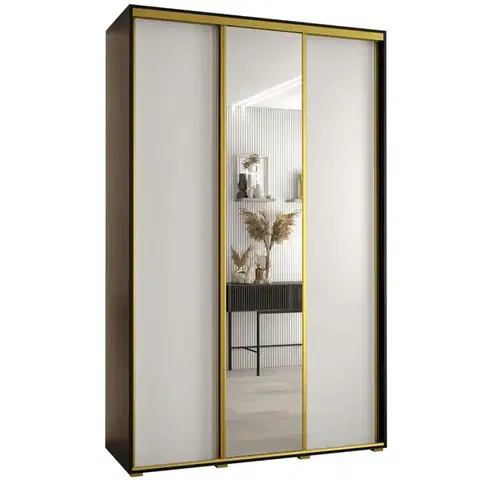 Šatníkové skrine Skriňa 45 Canaris 3 150 čierna/biela/gold