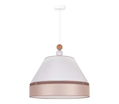 Svietidlá  - Luster na lanku AVIGNON 1xE27/15W/230V pr. 60 cm biela/béžová 602006