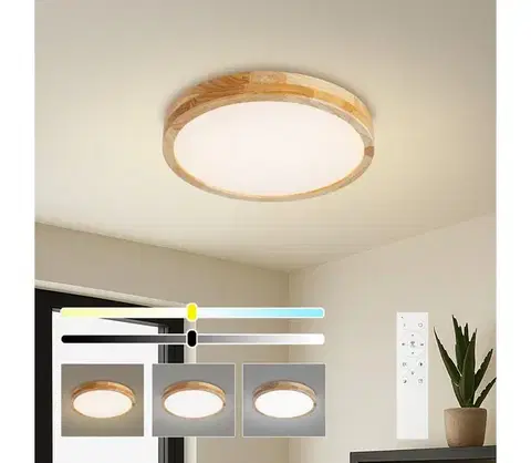 Svietidlá BRILAGI - stmievateľné LED svietidlo WOODLINE LED/48W/230V 3000-6000K dub, priemer 40 cm +DO BRI895