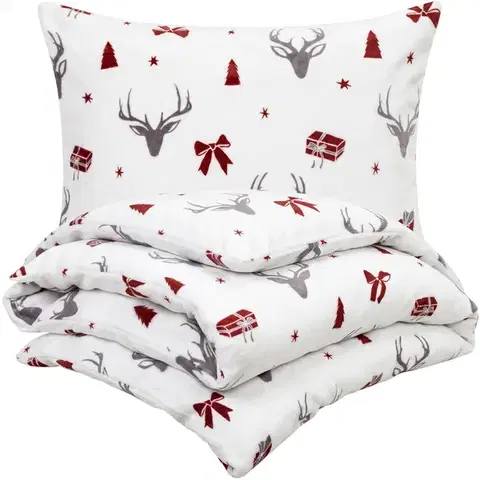 Obliečky 4Home Obliečky mikroflanel Stag & Bows, 140 x 220 cm, 70 x 90 cm