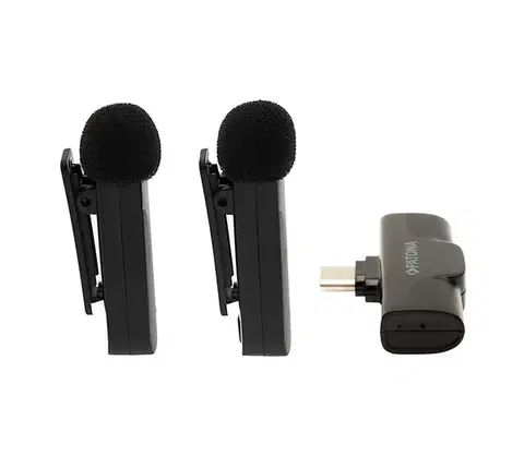Predlžovacie káble PATONA - SADA 2x Bezdrôtový mikrofón s klipom pre Smartphone USB-C 5V PT9874