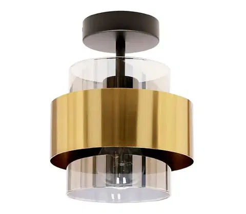 Svietidlá  Prisadený luster SPIEGA 1xE27/60W/230V zlatá/čierna 31-09487