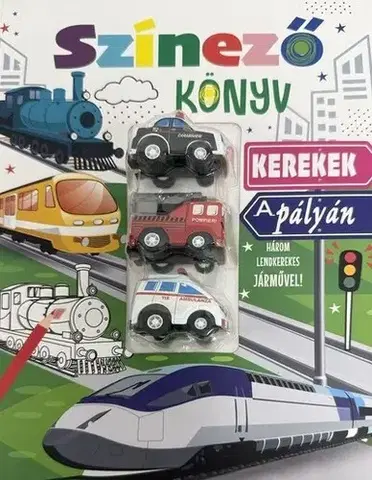 Pre deti a mládež - ostatné Színező könyv - Kerekek a pályán
