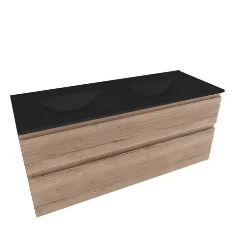 Kúpeľňový nábytok Koupelnová skříňka 2 zásuvková s umyvadlem Naturel Savona 118x53x44,8 cm dub Halifax mat SAVONA2120DHC SAVONA2120DHC