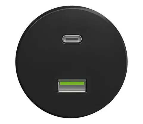 Predlžovacie káble lap - Retro USB zásuvka A+C bez rámika čierna C/USB