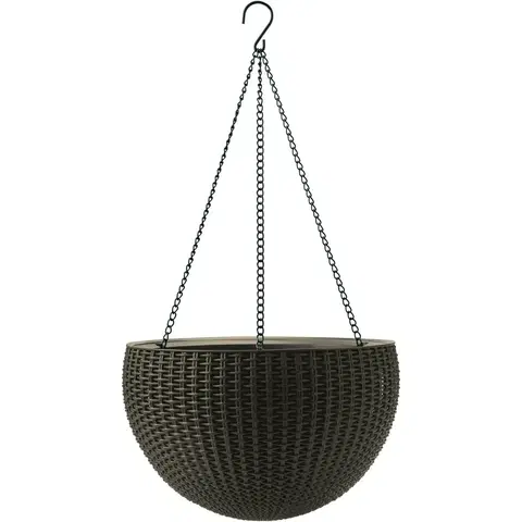 Kvetináče a truhlíky Keter Závesný kvetináč Sphere tmavohnedá, pr. 35 cm