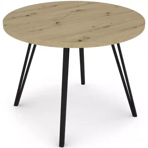 Stoly v podkrovnom štýle Stôl Log TB circle 100x100 artisan/čierny