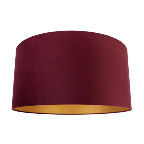 Tienidlo na lampu Zamatové tienidlo červené 50/50/25 so zlatým interiérom
