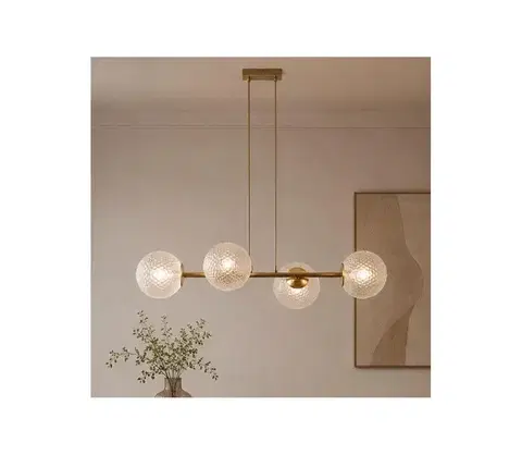 Svietidlá BRILAGI - Závesný luster STELLA na lanku 4xE27/60W/230V béžová/zlatá 85-024B