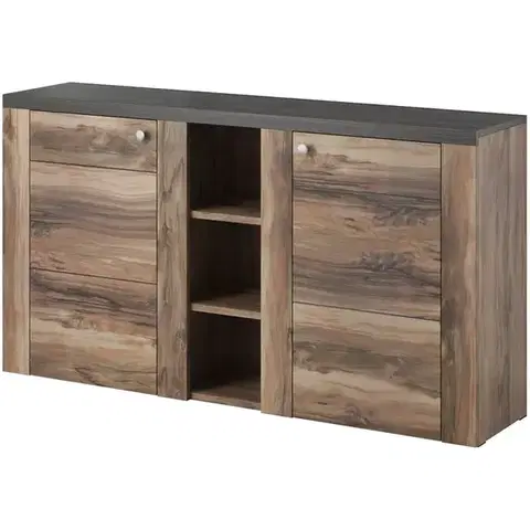 Komody do spálne Komoda Larona 2D satin nussbaum 26